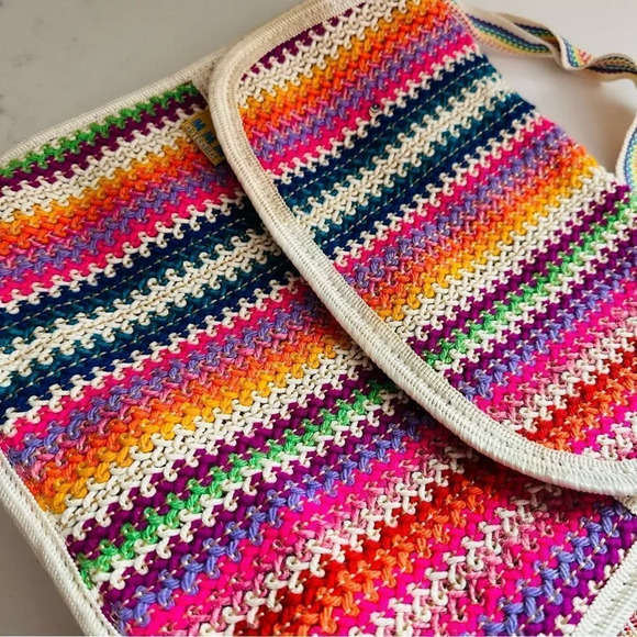 Nwot M.M.M. Artisan Handmade Colored Woven Bag - Picture 7 of 11